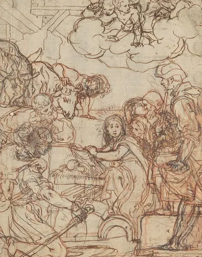 The Adoration of the Shepherds by Andrea Lilio — digital art print download