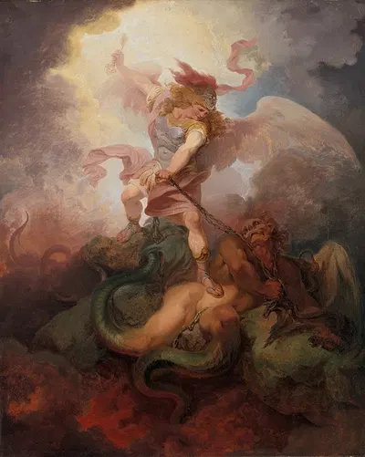 The Angel Binding Satan by Филип Джеймс де Лутербург — digital art print download