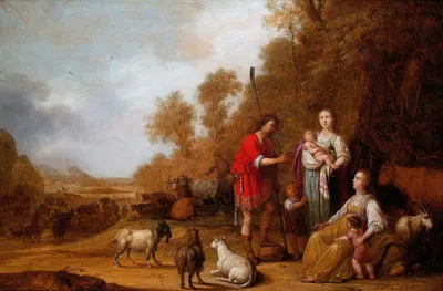 Jacob Urging Leah and Rachel to Flee from Laban by Питер Симонс Поттер, 1638 — digital art print download