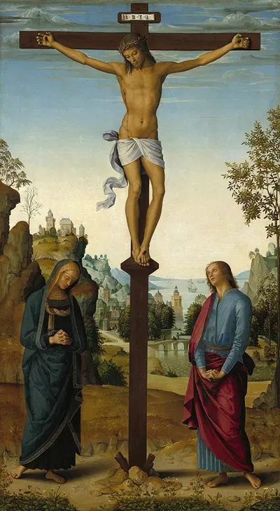 The Crucifixion with the Virgin,Saint John,Saint Jerome and Saint Mary Magdalene by Пьетро Перуджино — digital art print…