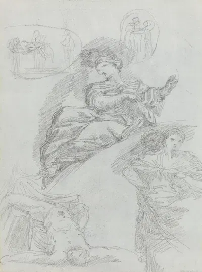 Studies of Figures by Anicet Charles Gabriel Lemonnier — digital art print download