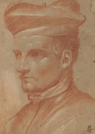 Portrait of an Ecclesiastic Wearing a Biretta by Annibale Carracci — digital art print download