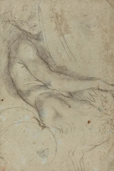 Satyr Holding a Roundel by Annibale Carracci, 1597-1600 — digital art print download