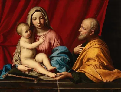 The Holy Family by Джованни Баттиста Сальви да Сассоферрато — digital art print download