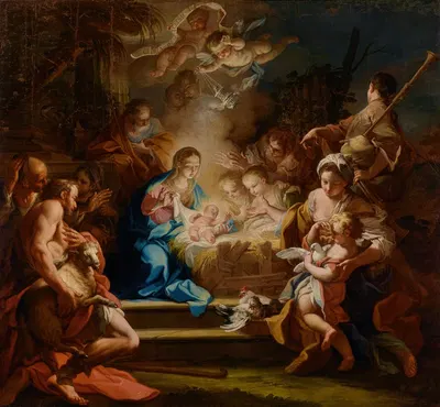 The Adoration of the Shepherds by Себастьяно Конка, 1720 — digital art print download
