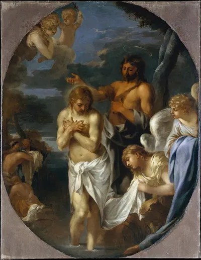 The Baptism of Christ by Себастьен Бурдон — digital art print download