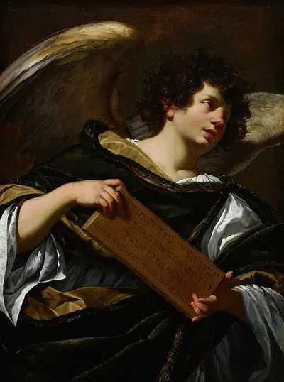 Angels with Attributes of the Passion, the Superscription from the Cross by Simon Vouet, 1627 — digital art print download