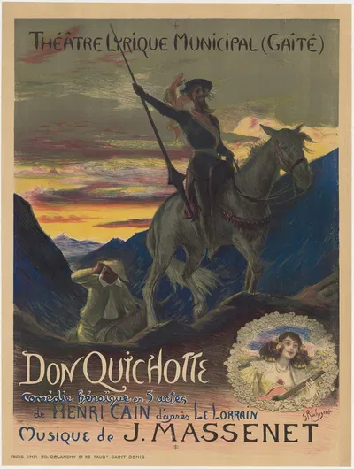 Théâtre Lyrique Municipal (Gaîté). Don Quichotte by Жорж Антуан Рошегросс, 1910 — digital art print download