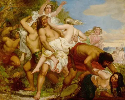 The tribe of Benjamin seizing the daughters of Shiloh in the vineyards by Сэр Джон Эверетт Милле — digital art print download