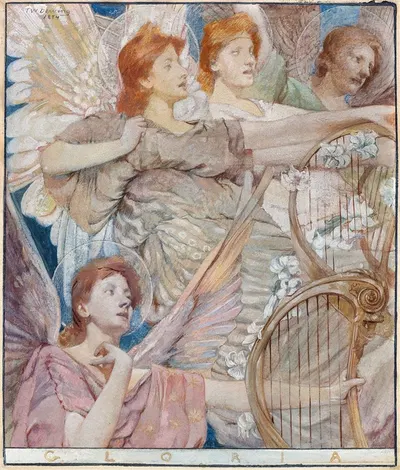 Gloria by Томас Уилмер Дьюинг, 1884 — digital art print download