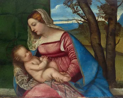 Madonna and Child by Тициан — digital art print download