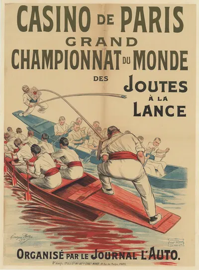 Casino de Paris. Grand championnat du monde des joutes à la lance by Georges Redon, 1904 — digital art print download