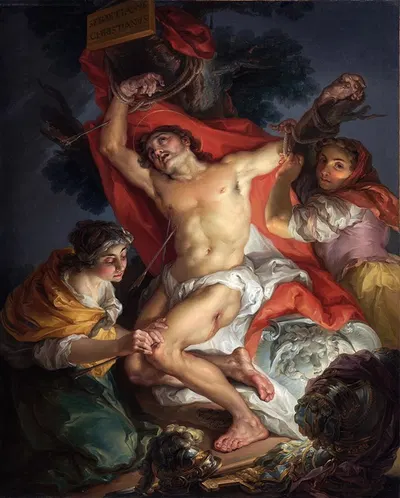 Saint Sebastian Tended by Saint Irene by Висенте Лопес Портанья, 1795–1800 — digital art print download