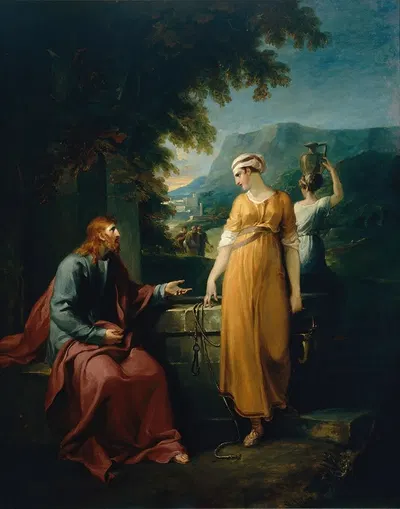 Christ and the woman of Samaria by William Hamilton — digital art print download