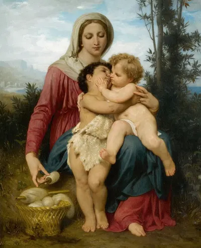 Sainte Famille (The Holy Family) by Уильям Бугеро, 1863 — digital art print download