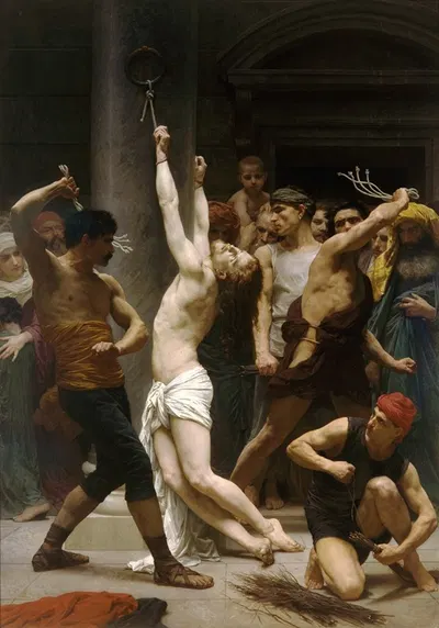 The Flagellation of Our Lord Jesus Christ by Уильям Бугеро, 1880 — digital art print download