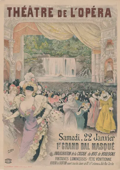 Théâtre de l'Opéra. Samedi 22 janvier (1898) premier grand bal masqué by Анри Буланже Грей, 1898 — digital art print download