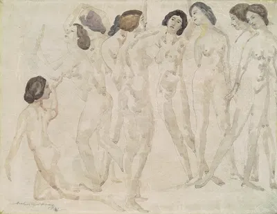 Nine Figures by Артур Боун Дэвис, 1921 — digital art print download