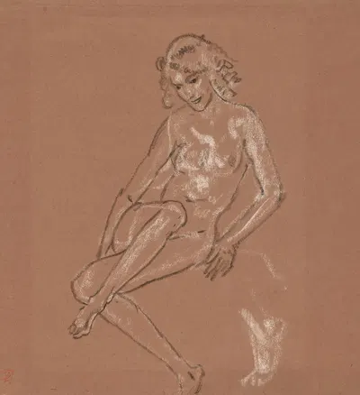 Seated Nude and a Foot by Артур Боун Дэвис — digital art print download