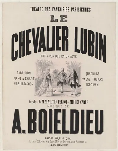 Théatre des Fantaisies Parisiennes. Le Chevalier Lubin by Henri-Alfred Darjou, 1865 — digital art print download