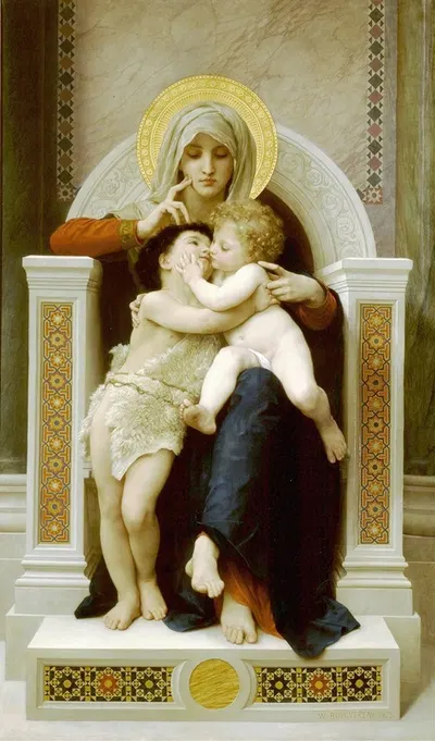 Madonna with child and John the Baptist by Уильям Бугеро, 1875 — digital art print download
