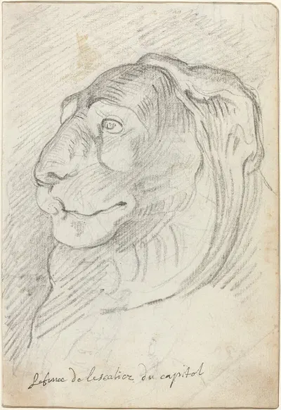 Lion's Head from the Capitoline Staircase by Огюстен Пажу, 1752-1756 — digital art print download