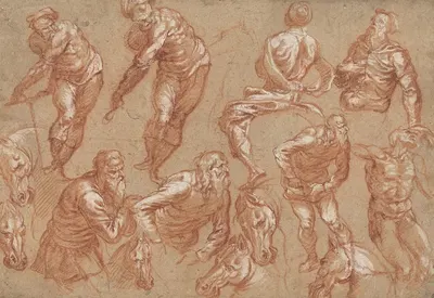 Figure Studies by Bartholomaeus Spranger, 1565-1575 — digital art print download