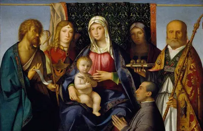 Virgin And Child With Saints And A Donor 1505-1515 by Boccaccio Boccaccino — digital art print download