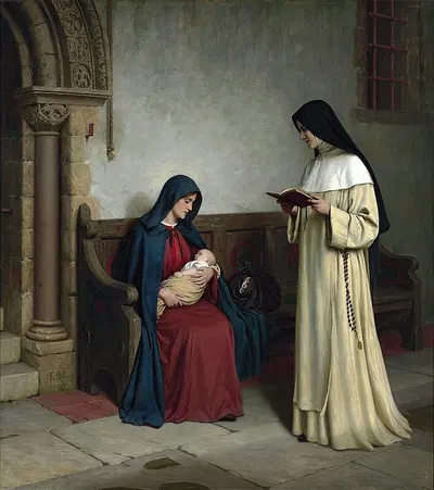 Books And Art Maternity by Edmund Blair Leighton, 1917 — digital art print download