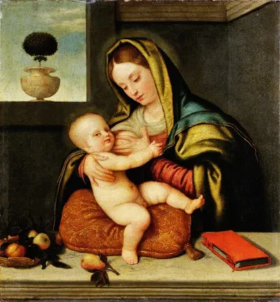 The Virgin Nursing The Child by Джованни Баттиста Мороні, 1560 — digital art print download