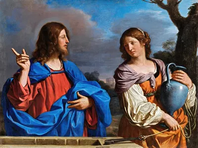 Jesús Y La Samaritana En El Pozo by Guercino — digital art print download