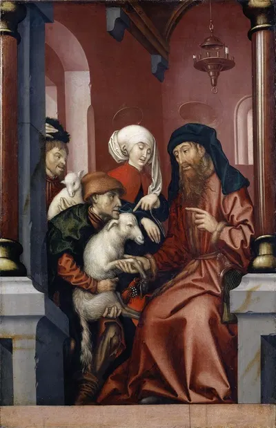 Joachim And Anne Choosing A Lamb For Sacrifice by Hans Fries, 1512 — digital art print download