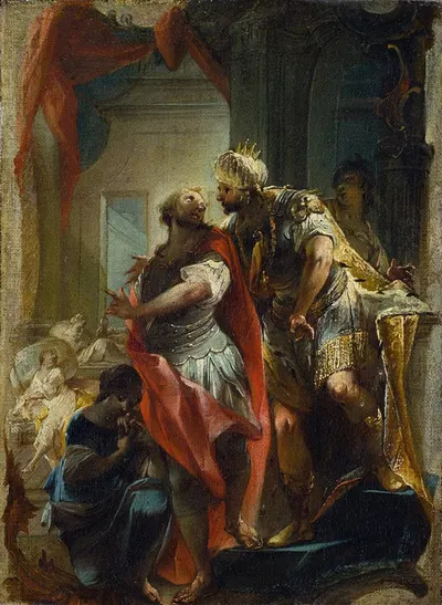 St. Sampson With Emperor Justinian by Johann Wolfgang Baumgartner — digital art print download