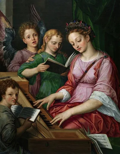 Santa Cecilia by Michiel Coxie — digital art print download