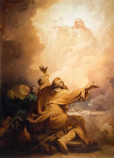 Christ Appearing To The Disciples At Emmaus by Philip James de Loutherbourg, 1797 — digital art print download