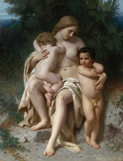 La Première Discorde (Cain And Abel) by Уильям Бугеро, 1861 — digital art print download