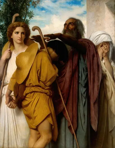 Tobias Saying Good-Bye To His Father by Уильям Бугеро, 1860 — digital art print download
