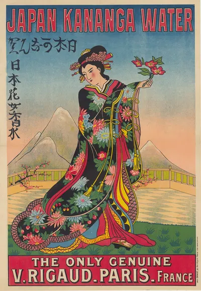 Eau de Kananga. Japan Kananga water. The only genuine. V. Rigaud – Paris – France by Imp. Chaix, 1906 — digital art print…