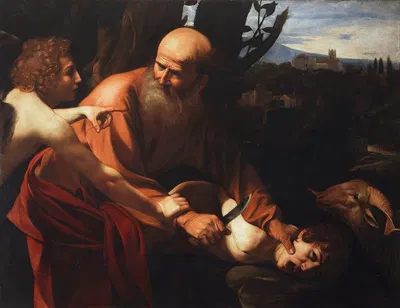 Sacrifice of Isaac by Caravaggio, 1603 — digital art print download