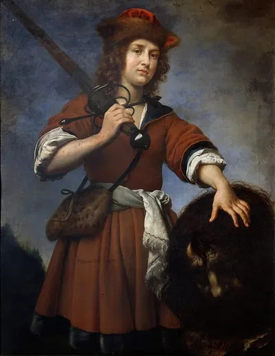David with the Head of Goliath by Carlo Dolci, 1670 — digital art print download