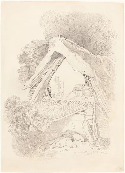 after John Sell Cotman, Cottage at Diss by Британское искусство 19 века — digital art print download