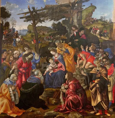 Adoration of the Magi by Филиппино Липпи, 1496 — digital art print download