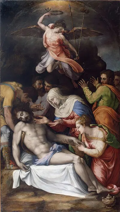 Lamentation over the Dead Christ by Francesco de' Rossi, 1539 — digital art print download
