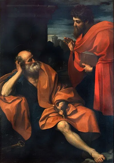 Paul Rebukes the Repentant Peter by Гвидо Рени, 1603 — digital art print download