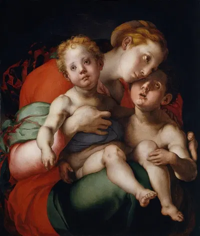 Madonna with Child and the young Saint John by Понтормо (Джакопо Каруччи) — digital art print download