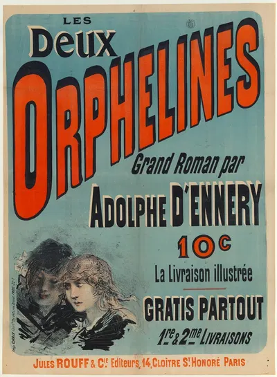 Les Deux orphelines, grand roman par Adolphe d'Ennery by Imp. Chaix, 1887 — digital art print download