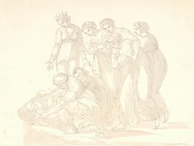 Faraos datter finder Moses by Кристиан Готтлиб Кратценштейн-Стуб, 1803 — digital art print download