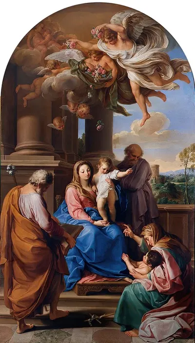 Madonna and Child with Saints Joseph, Zacharias and Elisabeth and the Infant Saint John by Pompeo Batoni, 1738 - 1740 —…