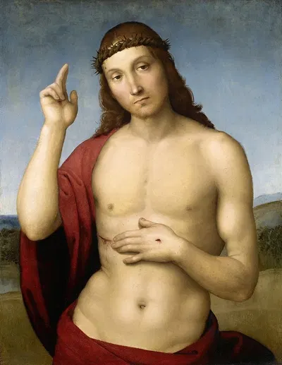 Christ Blessing (Pax Vobiscum) by Raphael, 1505-1506 — digital art print download