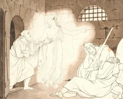 Peters udfrielse af fængslet by Кристиан Готтлиб Кратценштейн-Стуб, 1816 — digital art print download